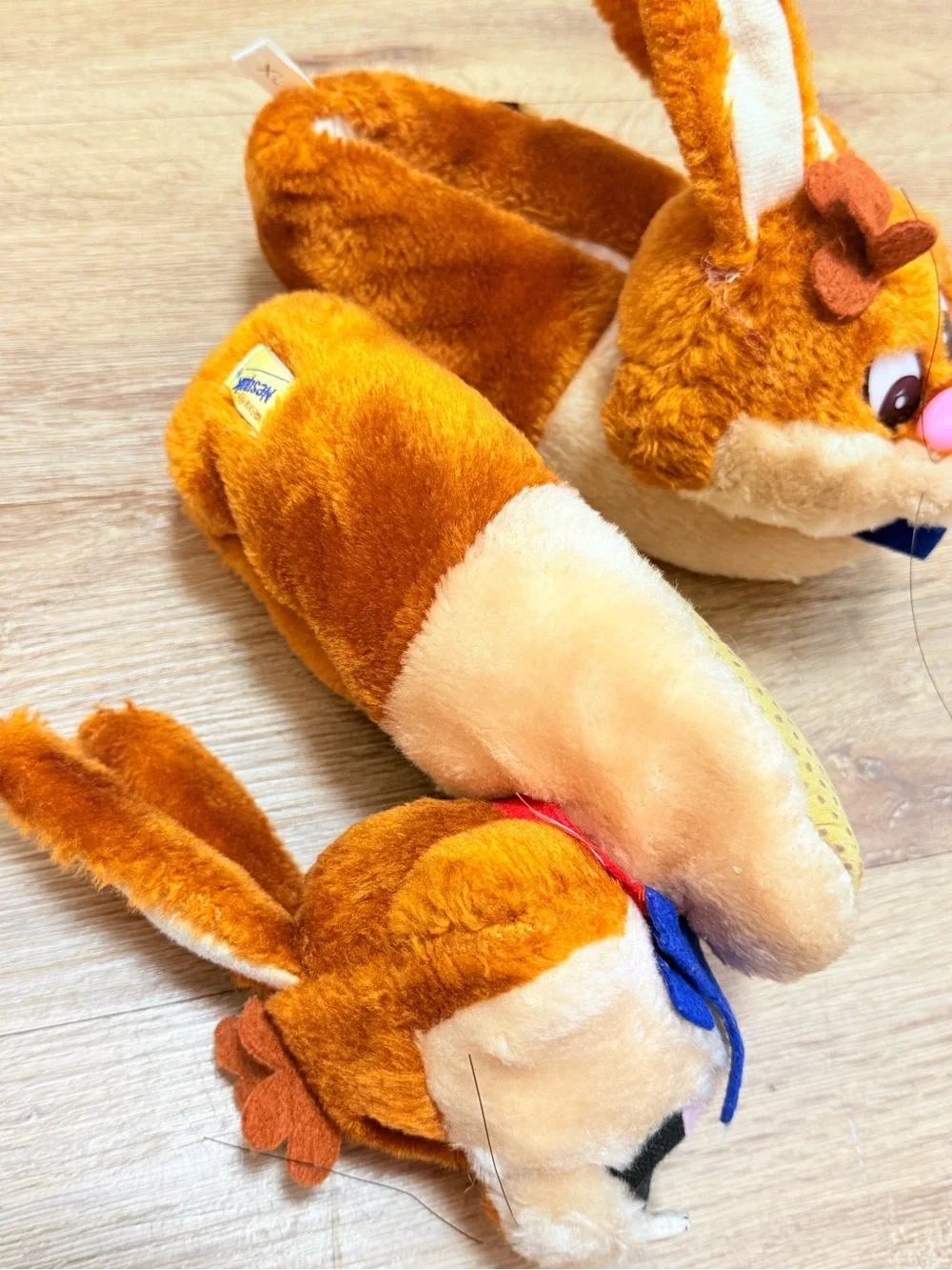 Kids Plush Nesquick Bunny Slippers in Orange - Soft Cozy